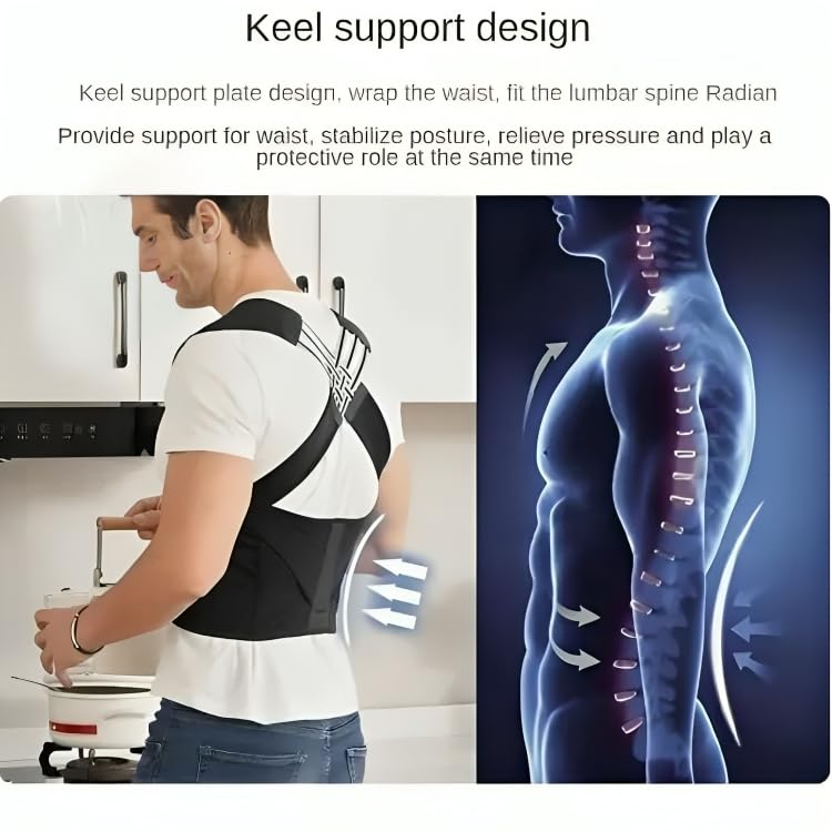 Indifit Adjustable Back Posture Corrector | Slouching Relieve Pain Belt Women and Men | Indian Posture corrector