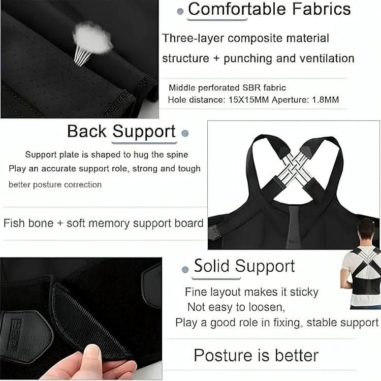 Indifit Adjustable Back Posture Corrector | Slouching Relieve Pain Belt Women and Men | Indian Posture corrector