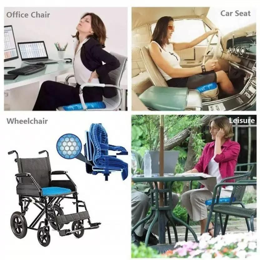 Indifit Gel Orthopedic Seat Cushion for Office Chair, Wheelchair, or Home Rubber Cushion for Back Pain
