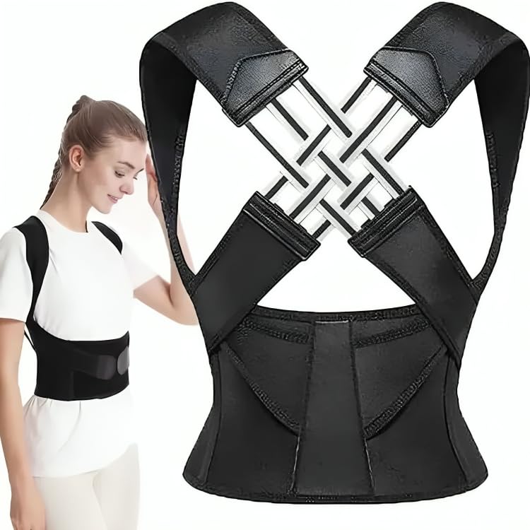 Indifit Adjustable Back Posture Corrector  | Slouching Relieve Pain Belt Women and Men | Indian Posture corrector