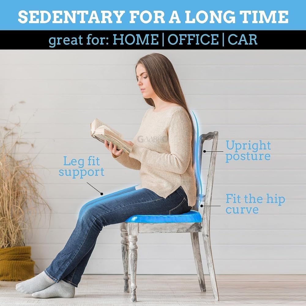 Indifit Gel Orthopedic Seat Cushion for Office Chair, Wheelchair, or Home Rubber Cushion for Back Pain