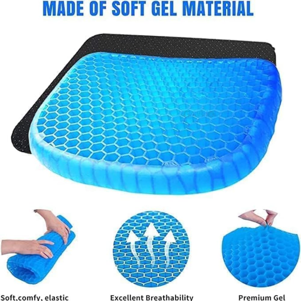Indifit Gel Orthopedic Seat Cushion for Office Chair, Wheelchair, or Home Rubber Cushion for Back Pain