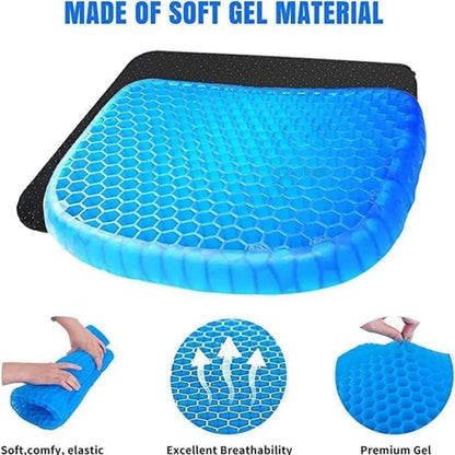 Indifit Gel Orthopedic Seat Cushion for Office Chair, Wheelchair, or Home Rubber Cushion for Back Pain