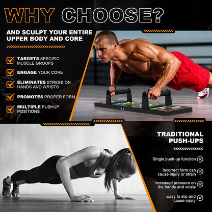 Indifit Pushup Board for Men and Women - Fitness Equipment for Home Gym - Push Up Bar Stand Exercise Equipment